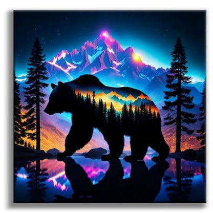 Diamond Art Kits for Adults, Bear DIY 5D Diamond Painting for Beginners - color: BLKJDP17