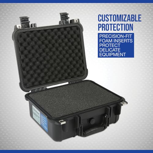 Strongway 13in. Portable All-Weather Protective Storage Case, IP65 Water Resistant, Black