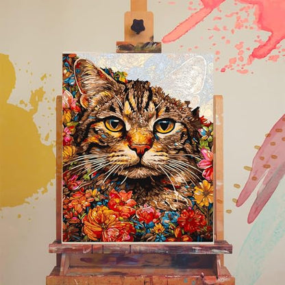 xackcme Paint by Numbers for Adults Cat - Cat Paint by Number on Canvas - color: MT12873