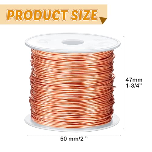 Funrous 5 Rolls Copper Wire 18 20 22 24 26 Gauge with Pliers,Copper - color: Copper