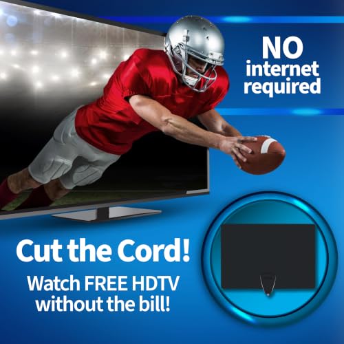 Antennas Direct ClearStream Flex Amplified Indoor TV Antenna, UHF VHF, Multi-Directional, Reversible, 50+ Mile Range – w/Jolt Switch Amplifier - style: 50+ Miles