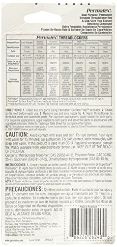 Permatex 26240 Permanent Strength Threadlocker Red, 36 ml Bottle - size: 36 ml, style: Liquid - Permanent Strength