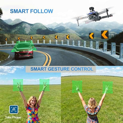 S119 GPS 4K Drone with Camera and 5G Screen Remote - color: Gray