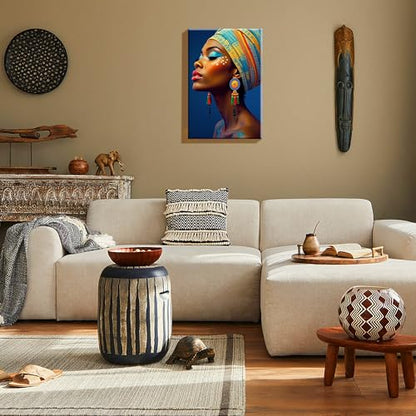 HeeBenor Framed Paint by Numbers Kit for Adults, Black Women, 8x12 Inch - color: Black Women 044