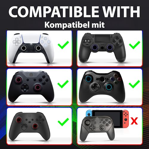 MatoSan 4 Thumbstick Grip Caps – Universal Silicone Controller Covers – Enhanced Grip, Precision & Protection – Anti-Slip Joystick Accessories for All Modern Game Controllers - size: 4 White Set