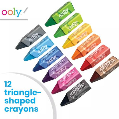 Ooly Jumbo Triangle Crayons for Toddlers, Set of 12 - style: Jumbo Triangle