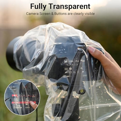 1+1 Clear Camera Rain Cover w/Without Flash for Camera + Lens up to 18" - color: (2Pack)for Camera w/without Flash