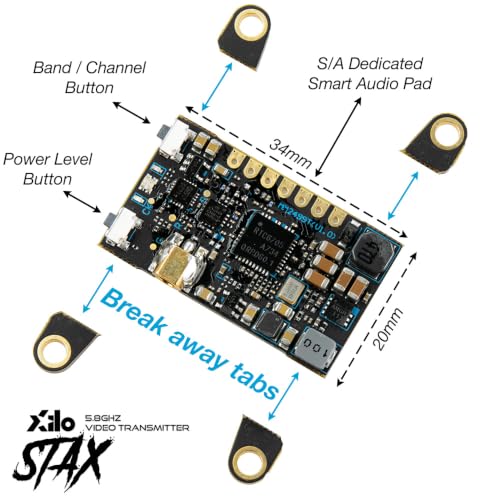 XILO STAX 5.8GHz FPV Video Transmitter (25-600mW) w Smart Audio White
