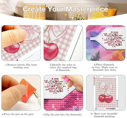 Axquilon 3 Pack Pink Bows Diamond Art Kits for Adults 12x16 inch - color: 3-Pack Pink Bows