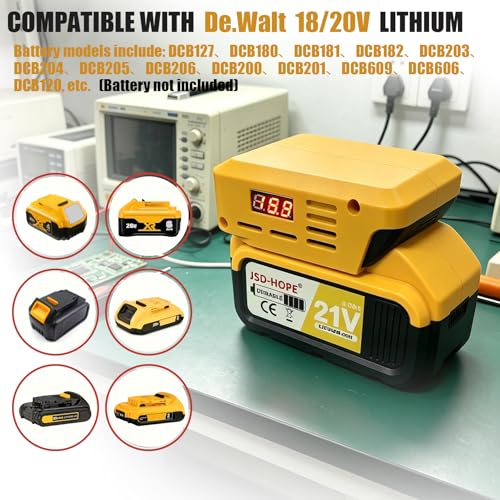 Multifunction Battery Adapter for De.Walt 18/20V Batteries - color: yellow(for De.waIt)