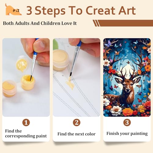 Reivworl Deer Paint by Numbers Kit for Adults Beginner 16×20 inch - color: 01-deer
