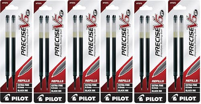Pilot, Precise V5 RT Liquid Ink Refills, Extra Fine Point 0.5 mm, Black, 6 Count (Pack of 2) - color: Black, size: 6 Count (Pack of 2)