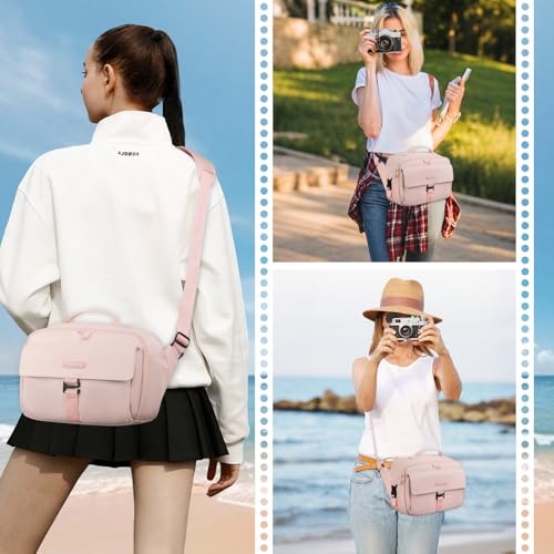 MOSISO Camera Shoulder Bag Camera Case Crossbody Sling Purse, Pink - color: Pink