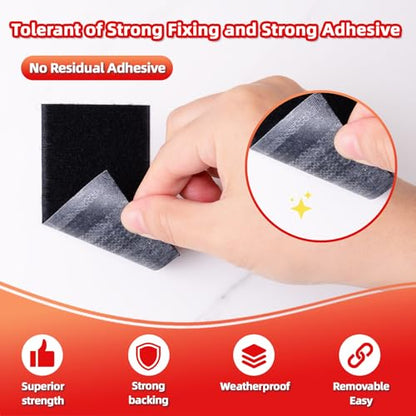 Hook and Loop Tape 2in x 4in 10 Pairs, Mounting Tape Heavy Duty Adhesion - size: 2in×4in