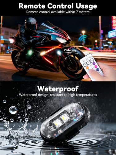 Mini LED Strobe Light, 8-Color USB Rechargeable, for Drone/Motorcycle/RC/Bike/Helmet