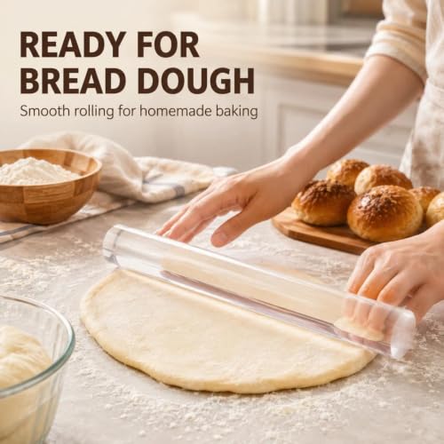 DIYOOHOMY 11.8" Acrylic Rolling Pin, Polymer Clay, Baking, Fondant Tools - color: clear-1