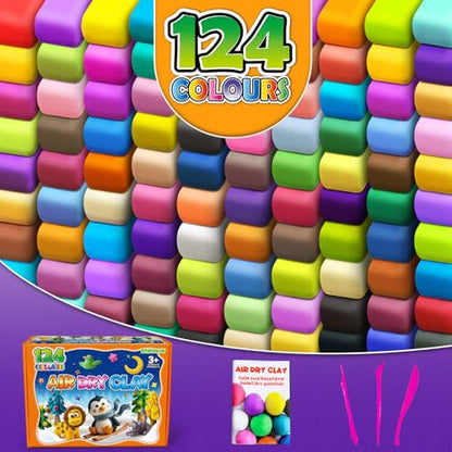 Air Dry Clay, 124 Colors Modeling Magic Clay for Kids - color: 124 Colors
