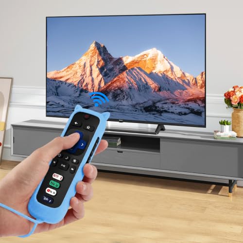 Remote Control Cover TV Remote Cover Universal Remote Case Glow Sleeve with Lanyard for Smart TV Remote Holder - color: Blue