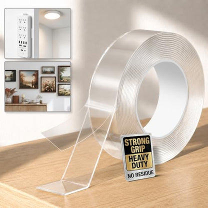 Yeefeoch Double Sided Tape Heavy Duty, Clear Mounting Tape 1.18in x 10ft
