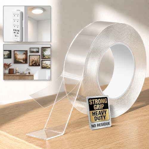 Yeefeoch Double Sided Tape Heavy Duty, Clear Mounting Tape 1.18in x 10ft