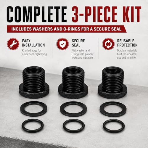 3Pack 1/2x28 to 3/4x16 Thread Protector and Washers, Steel Black - color: Black Thread Protector (1/2x28 to 3/4x16)