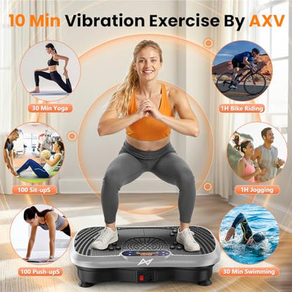 AXV Vibration Plate Exercise Machine Fitness Platform Body Vibrating Board - color: BT.PRO.SILVER