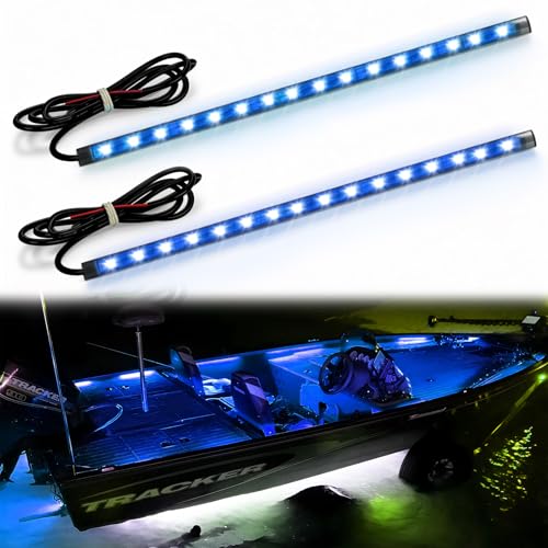Boat LED Boat Navigation Light, IP67 Waterproof Night Fishing Lights, Adhesive Or Screws Install Boat Deck Light, Interior Lights, Blue - color: 2Pcs Blue