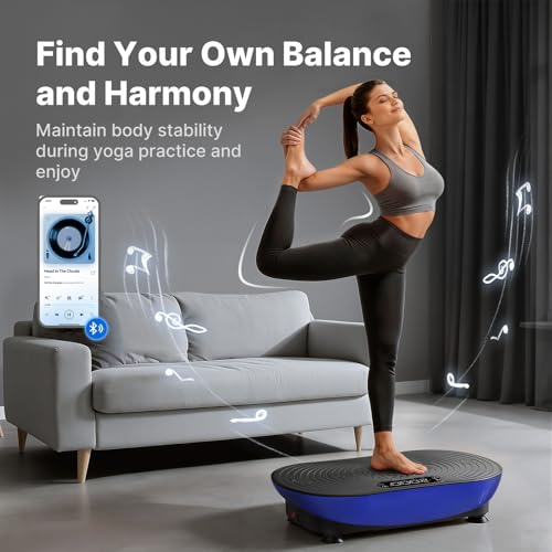 Merach V33 Pro Vibration Plate Exercise Machine with Touchscreen, 99 Speeds - color: Blue