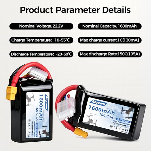 1600 mah 6s Lipo Battery 150C 22.2V Lipo Battery with XT60 Connector