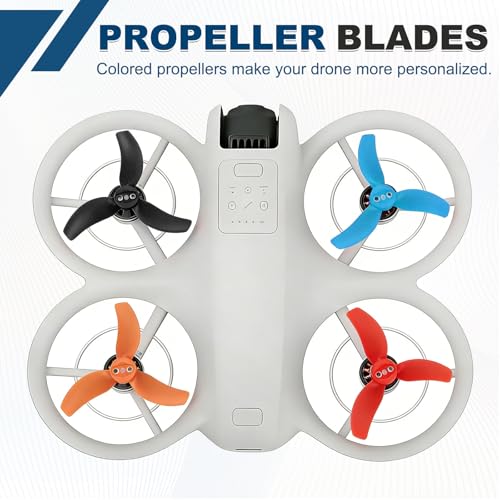 MECCANIXITY 2 Pair 3032S Propellers, Propeller Blades Low Noise Wings Quick Replacement Colorful Wing Blade Spare Part for Drone Handheld Quadcopter Drone Accessories, Blue - color: Blue