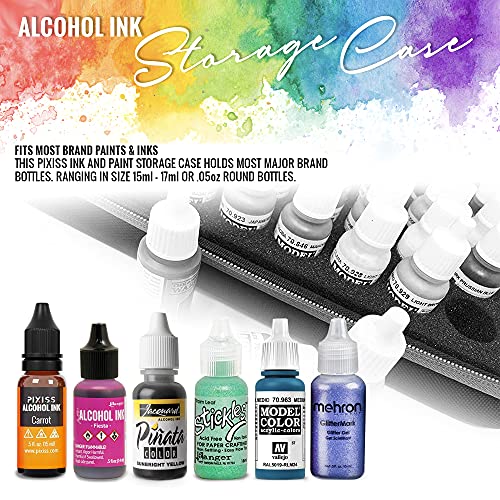 Alcohol Ink Storage Carrying Case, Paint Carry Case Organizer, Stores 30x 0.5-Ounce Bottles of Alcohol Inks, Stickles, Glossy Accents or Reinkers, Travel Hobby Paint Storage - size: 30 Bottle Capacity