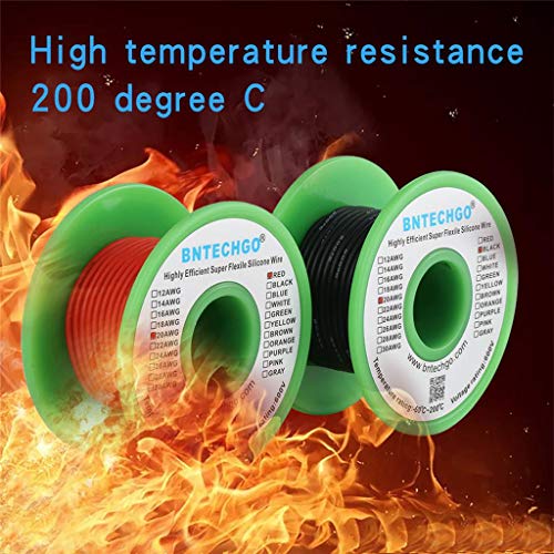BNTECHGO 20 AWG Silicone Wire Red Black 25ft Stranded Tinned Copper Wire - size: 20 Gauge, 25ft per color