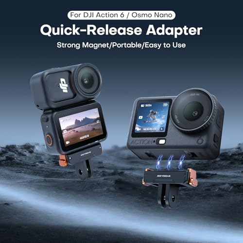 REYGEAK Magnetic Quick Release Adapter for DJI Action 6/Osmo Nano, 2 Pack - color: Two Pack