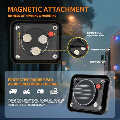 Nilight 12LED Magnetic Wireless Trailer Lights 2PCS Red and Blue - color: 12LED Blue Red