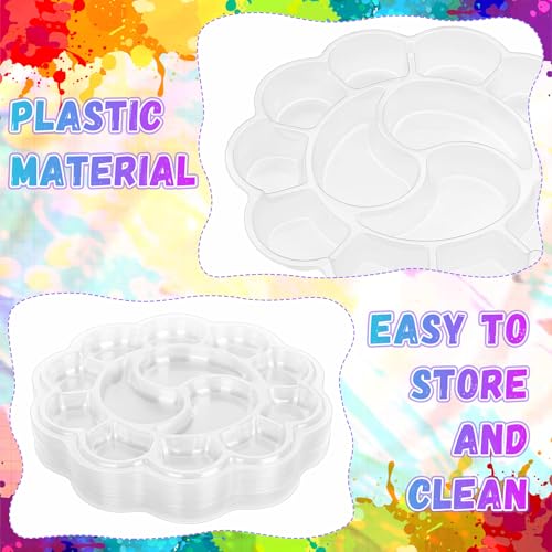 100 Pcs Large Clear Paint Tray Palette, Plum Blossom 13 Square - style: Plum Blossom 13 Square