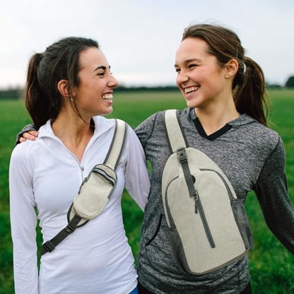 MAYLISACC Sling Bag Reversible Crossbody Chest Daypack Lightweight Hiking - color: Beige