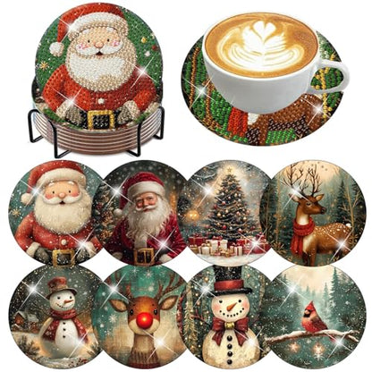 ijbnhd Christmas Diamond Art Coasters Kit, 8 PCS, 4X4inch - color: Christmas-5