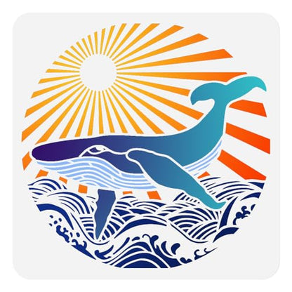 Ocean Whale DIY Painting Stencils for Wall Home Decor - style: Whale