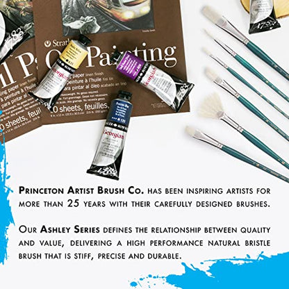 Princeton Ashley Brushes Series 5200, Chungking Bristle, Bright Size 2 - color: Blue Green, size: Size 2