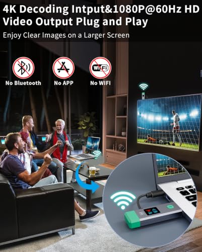 Wireless HDMI Transmitter and Receiver 328ft/100m Extender 1080P Output - color: Mint Green