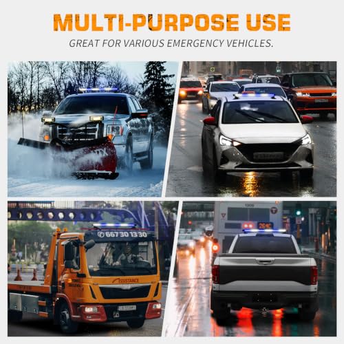 XRIDONSEN 28.4" 80 LED Blue White Roof Emergency Lights Strobe Light Bar - color: Blue/White