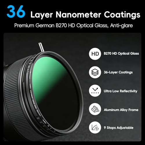 Artman 55mm Side Lever Variable ND Lens Filter ND2-400 (1-9 Stops) - size: 55 MM