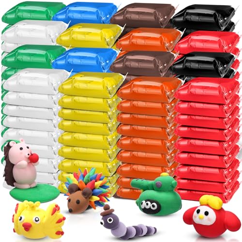 Winnerwhy 144 Pcs Total 76oz Air Dry Clay Soft Non-Toxic, Multicolor - color: Multicolor