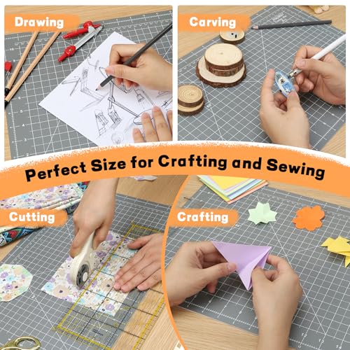 Premium 5 Pcs Self Healing Cutting Mat 18''x12'', Cutting Mat for Quilting - color: Anthracite Gray, size: 18‘’x12‘’(5 Pack)