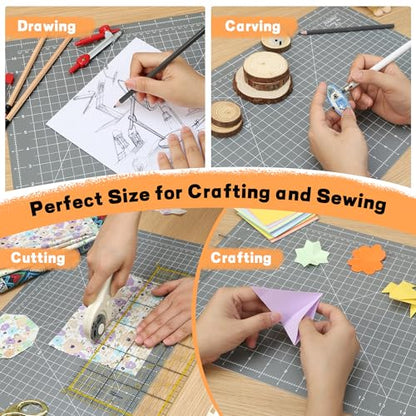 Premium 5 Pcs Self Healing Cutting Mat 18''x12'', Cutting Mat for Quilting - color: Anthracite Gray, size: 18‘’x12‘’(5 Pack)