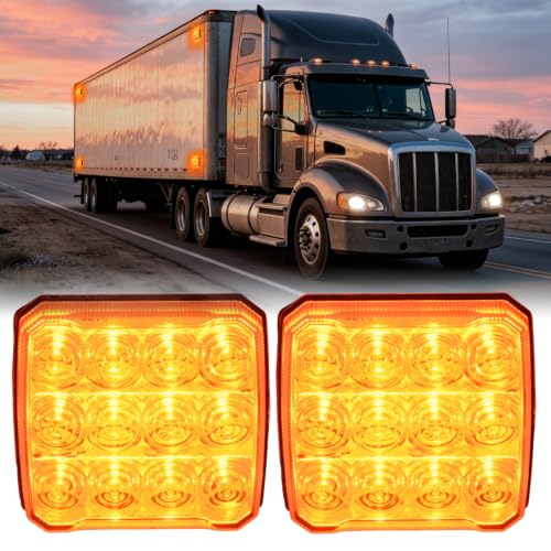 Nilight Magnetic Strobe Lights 2PCS Amber 12 LED Rechargeable Warning - color: 12LED 18Modes Amber