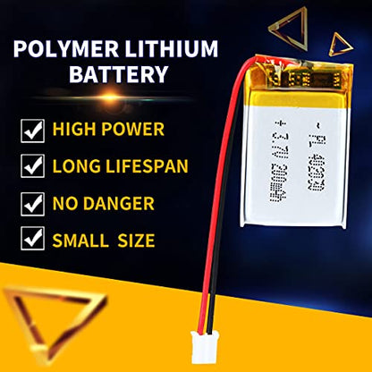 3.7V 180mAh 402030 LiPo Battery with JST PH2.0mm 2-Pin Connector - size: 1 Count (Pack of 1)