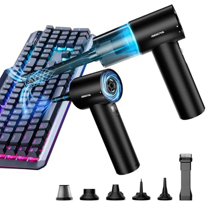 Computer Keyboard Cleaner Portable Vacuum and Compressed Air Duster Black - color: Black-18000pa