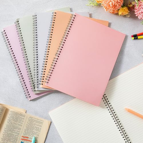 Fuutreo 6 Pack Spiral Notebook 10.5x7.45 Notebook,Cute Color,Dreamy - color: Cute Color