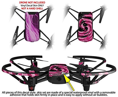 Skin Decal Wrap 2 Pack Compatible with DJI Ryze Tello Mystic Vortex Hot Pink Drone NOT Included